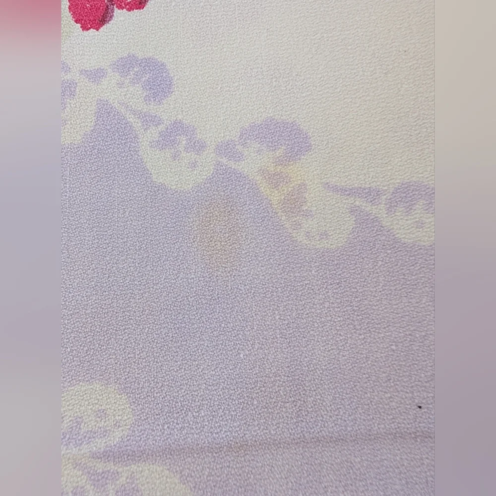 Vintage Tablecloth In Purple, Red Rose Print 1950s